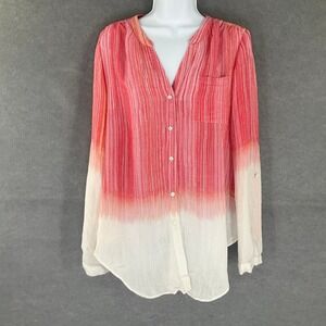 Zac & Rachel Top Womens Sz M Ombre Striped Lightweight Flowy Hippie Bohemian